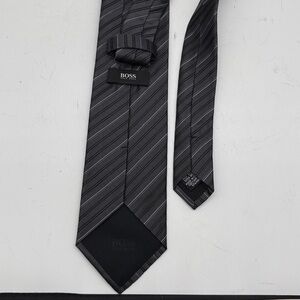 Hugo Boss Charcoal and Silver Diagonal Men's Tie